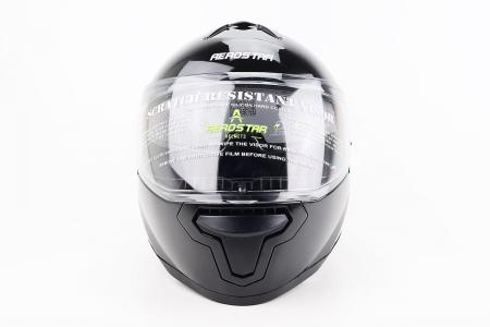 Шолом інтеграл до мотоцикла AEROSTAR AXTER M з відкидними окулярами, DOT, чорний глянець