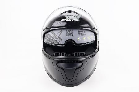 Шолом інтеграл до мотоцикла AEROSTAR AXTER M з відкидними окулярами, DOT, чорний глянець