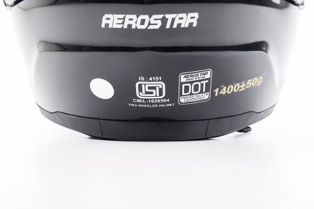Шолом інтеграл до мотоцикла AEROSTAR AXTER M з відкидними окулярами, DOT, чорний глянець