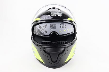 Шолом інтеграл до мотоцикла AXTER S, з відкидними окулярами, чорний-жовтий, AEROSTAR (DOT)