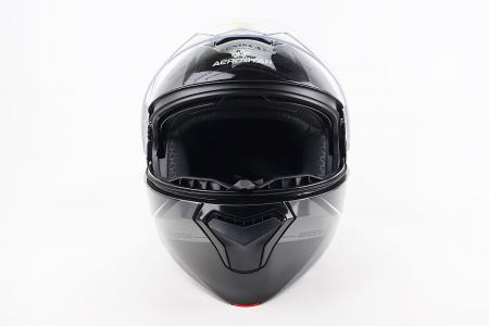 Модульний шолом до мотоцикла ELEVATE M, чорний глянцевий з сіро-білим малюнком, AEROSTAR