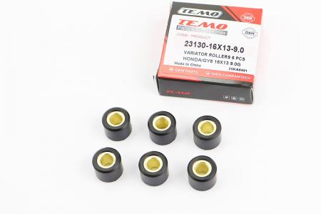 Ролики варіатора до скутера Honda/GY6 16x13 9,0 г, 6 шт TEMO