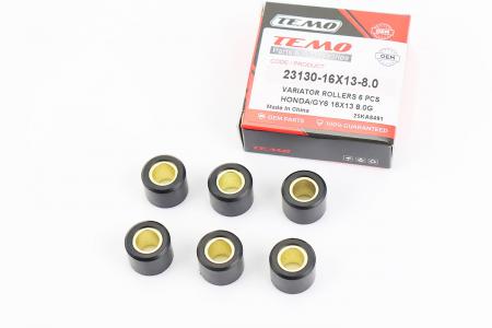 Ролики варіатора до скутера Honda/GY6 16x13 8,0 г, 6 шт TEMO