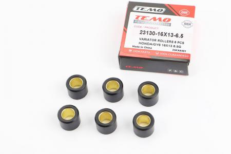 Ролики варіатора 16x13 6,5 г до скутера Honda/GY6, 6 шт TEMO