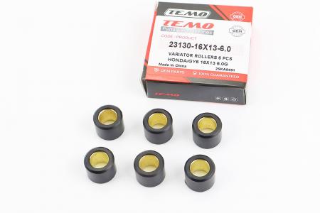 Ролики варіатора до скутера Honda/GY6 16x13 6,0 г, 6 шт TEMO