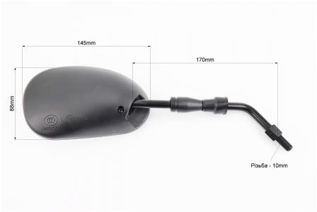 Дзеркала до мотоцикла комплект краплі M10 чорні TEMO