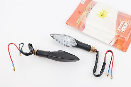 Поворотний покажчик LED малий, 2 шт, тип 1, чорний, ZHENGHE