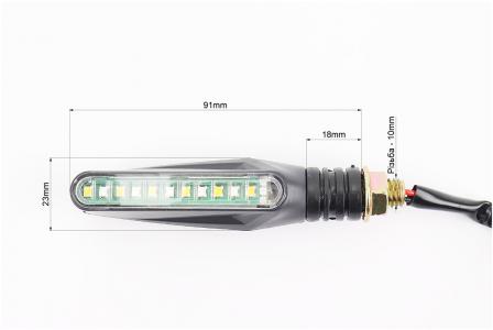 Світлодіодний поворотник LED тонкий до скутера і мотоцикла, 2 шт ZHENGHE