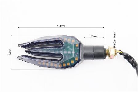 Поворот діодний з габаритом до скутера та мотоцикла ZXD-13, 2 шт, ZHENGHE