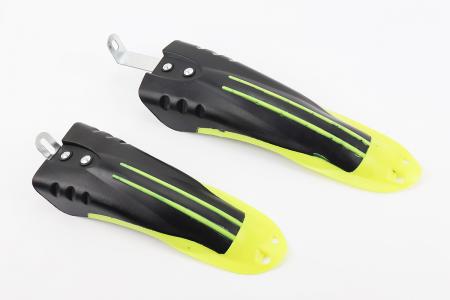 Крила пластикові до дитячого велосипеда 16-20" SL-400, чорно-салатові PRC