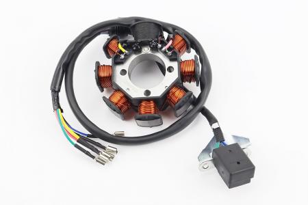 Статор магнето до мотоцикла CG125-250 (8 котушок, 5 проводів, d=88.5 мм) TEMO