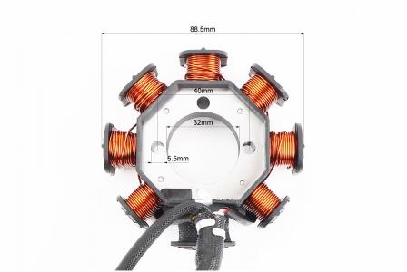 Статор магнето до мотоцикла CG125-250 (8 котушок, 5 проводів, d=88.5 мм) TEMO