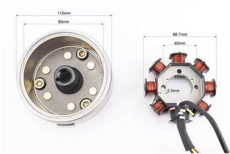 Магнето в зборі (генератор) до мотоцикла CG125/150 PRC