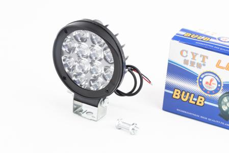 Фара додаткова світлодіодна вологозахисна-12 LED, (85x75 мм) з кріпленням