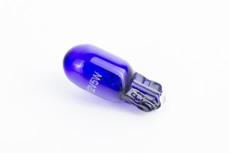 Лампа поворотника T10 (без цоколя), синя 12V/5W