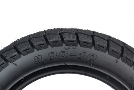 Шина 3,00-10 безкамерна, дорожня до велосипеда DX-046