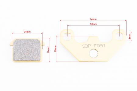 Гальмівні колодки дискові (ATV -50/100/150), (KEVLAR FIBER), жовті SBP-F091