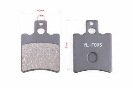 Гальмівні колодки дискові (Yamaha JOG; KEEWAY- Goccia 50; HONDA SFX 50/SZX 50; MALAGUTI Ciak 50; APRILIA Scarabeo 50/SR 50/SR 125), чорні до скутера YL-F095