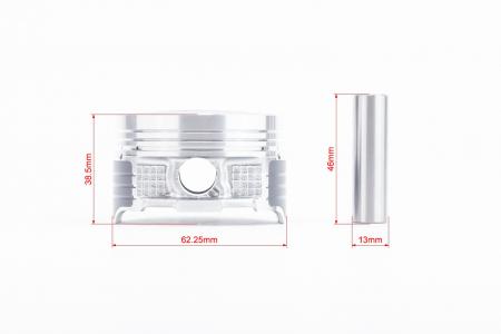 Поршень комплект 62мм+0,25 (висота 38,5 мм, палець 13 мм) до мотоцикла CG150 cc