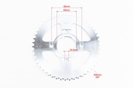 Зірка задня WY125-428-50Т-d-58; 4отв.*90 мм ( до скутера ZS125J спиці)