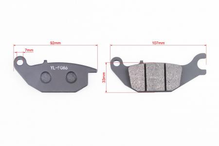 Гальмівні колодки дискові (Viper V200-F2/V250-F2; HONDA CBR125R/CBR 150 R/ XL125 V1; SATRIA F150; SUPRA X125; BELAKA), чорні до мотоцикла YL-F086