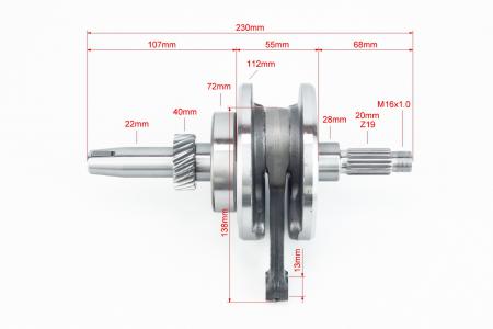 Kinlon JL150-70C Колінвал+підшипники+шестерня (під палець 13 мм) до мотоцикла CG-150 cc