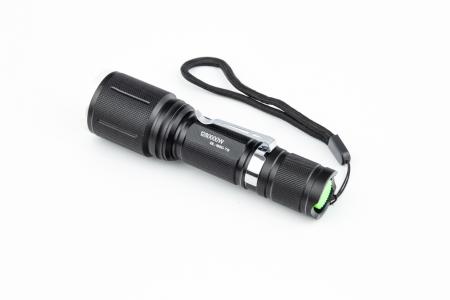 Ліхтар LED Cree XML-T6 (Zoom) 700 lumen ручний, алюмінієвий, Акумулятор Li-ion 3.7V 18650 зарядка від авто/220V, вологозахисний, чорний до велосипеда BL-1860