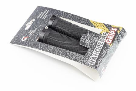 Ручки керма 130 мм з затискачем Lock-On, чорні U-152 (TPE) до велосипеда