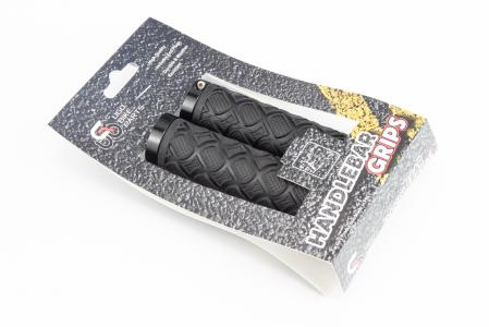 Ручки керма 130 мм з затиском Lock-On, чорні U-078 (TPE) до велосипеда