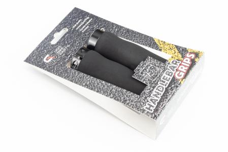 Ручки керма 130 мм зі затискачем Lock-On, неопренові, чорні до велосипеда Foam U-157