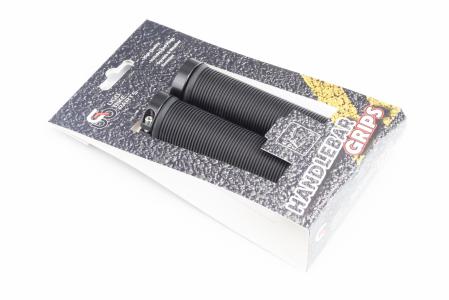Ручки керма 130 мм з затискачем Lock-On з двох сторін, чорні U-151A (TPE) до велосипеда