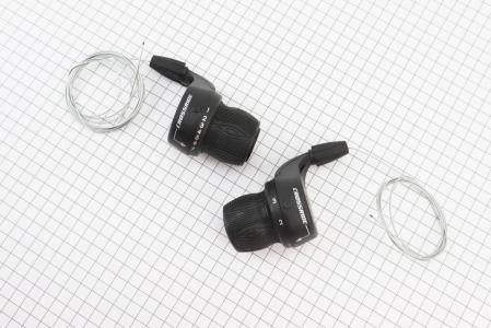 Перемикачі (гріпшифт) 3x7 швидкостей, чорні до велосипеда CR-SH100