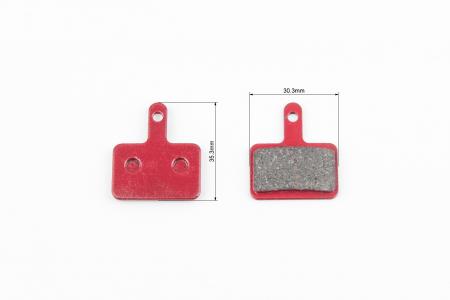 Гальмівні колодки Disk-brake (Shimano BR-M416,575,495,486,485,446,445,395,375) на блістері, червоні до велосипеда YL-1001