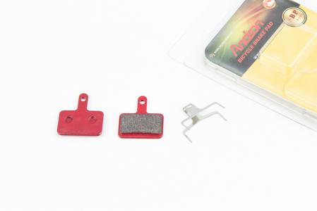 Гальмівні колодки Disk-brake (Shimano BR-M416,575,495,486,485,446,445,395,375) на блістері, червоні до велосипеда YL-1001