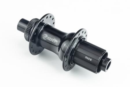 Втулка задня MTB алюмінієва 14Gx32H під касету 8-10зв, Disk-brake Center Lock, пром-підшипники, кріпл. під вісь 12 мм, чорна до велосипеда WB-241