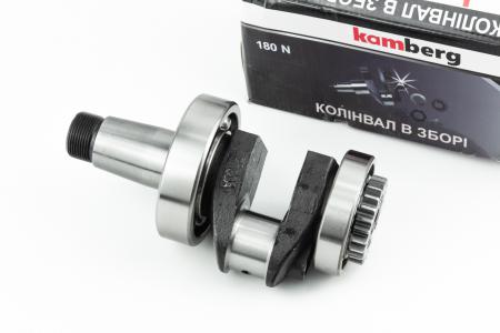 Колінвал R180NM+підшипники+шестерня, запресований, з канавкою під ст. кільце для двигуна D175/180N