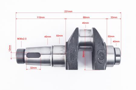Колінвал R180NM+підшипники+шестерня Тип 1 для двигуна D175/180N