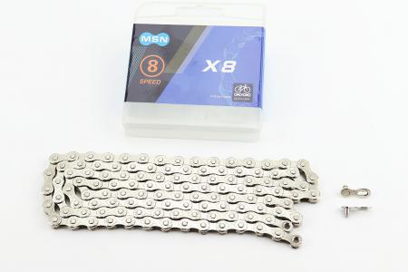 Ланцюг приводний до велосипеда 1/2 x 3/32 x 116L, 8 швидкостей, сріблястий SPEED X8 MSN