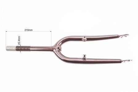 Вилка до велосипеда 20" з різьбою 1" (25,4 мм), шток 210 мм, V-brake, коричнева PRC