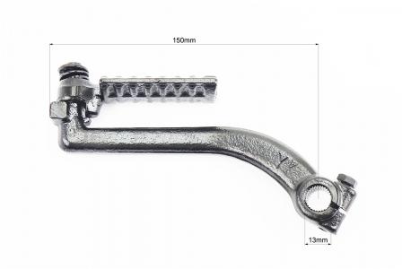 Ричаг кікстартера до скутера GY6-150 125-150сс, FENGRI (чорний, пласка підніжка)