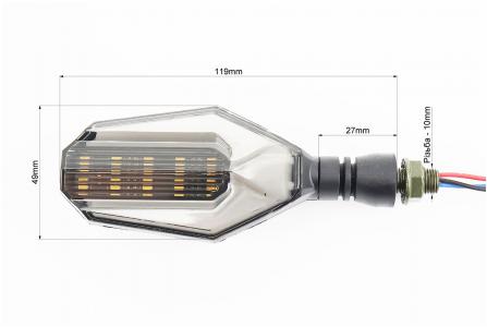 Поворот діодний + габарит до скутера ZXD-03, 2 шт PRC