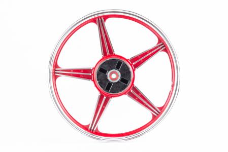 Диск колісний задній литий 18x1,6 ZS-200 (під роздільні гумки) "зірка", червоний (вісь 15 мм) до скутера Viper 125-150J