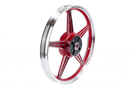 Диск колісний задній литий 18x1,6 ZS-200 (під роздільні гумки) "зірка", червоний (вісь 15 мм) до скутера Viper 125-150J