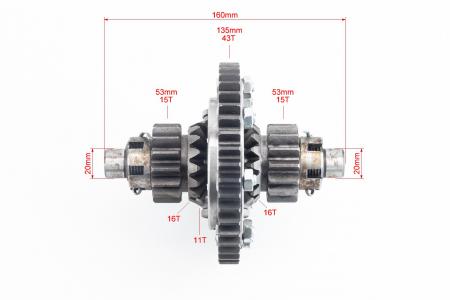 Диференціал в зборі Z-43, Z-15x16, Z-11 ZUBR Z-250 для мінітрактора
