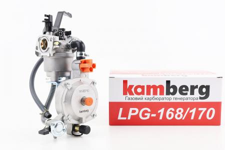 Газовий карбюратор LPG (пропан-бутан) для генераторів 1,6-3кВт (механізм важільний) з перемикачем та краном злива Тип 1
