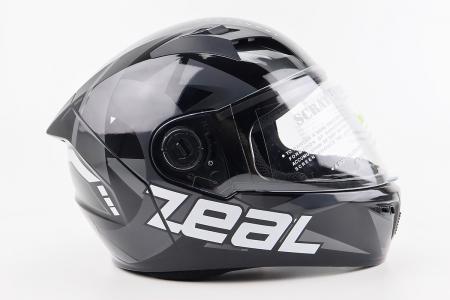 Інтегральний мотошолом до мотоцикла ZEAL M, чорний-сірий, AEROSTAR (сертифікація DOT)