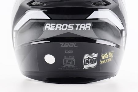 Інтегральний мотошолом до мотоцикла ZEAL M, чорний-сірий, AEROSTAR (сертифікація DOT)
