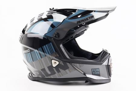 Кросовий шолом до ендуро/ATV DAZZLE M, чорний-сірий, AEROSTAR