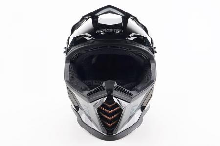 Кросовий шолом до ендуро/ATV DAZZLE M, чорний-сірий, AEROSTAR