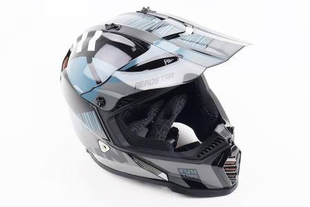 Кросовий шолом до ендуро/ATV DAZZLE M, чорний-сірий, AEROSTAR